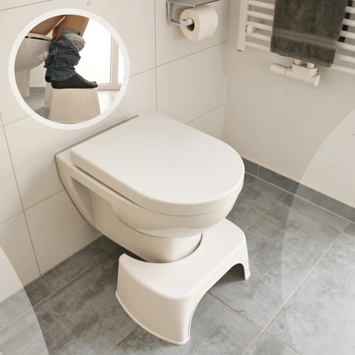 Toilettenhocker aus recyceltem Kunststoff