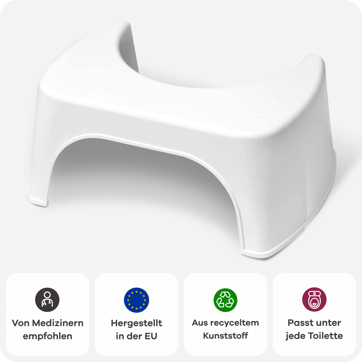 Toilettenhocker aus recyceltem Kunststoff